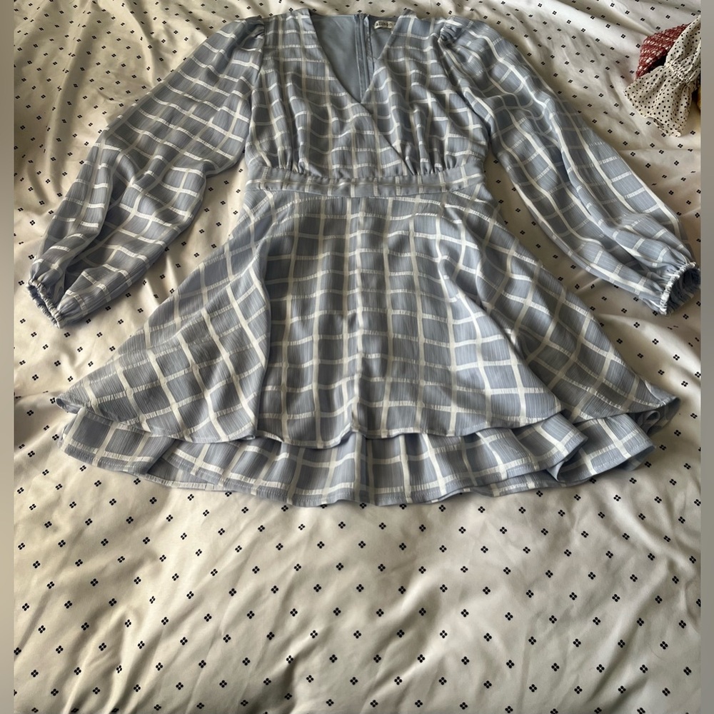 Allison and kelly long sleeve blue maxi dress